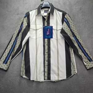 Panhandle Slim Western Shirt Mens 17.36 Aztec Pearl Snap Cowboy Rodeo Fire Storm